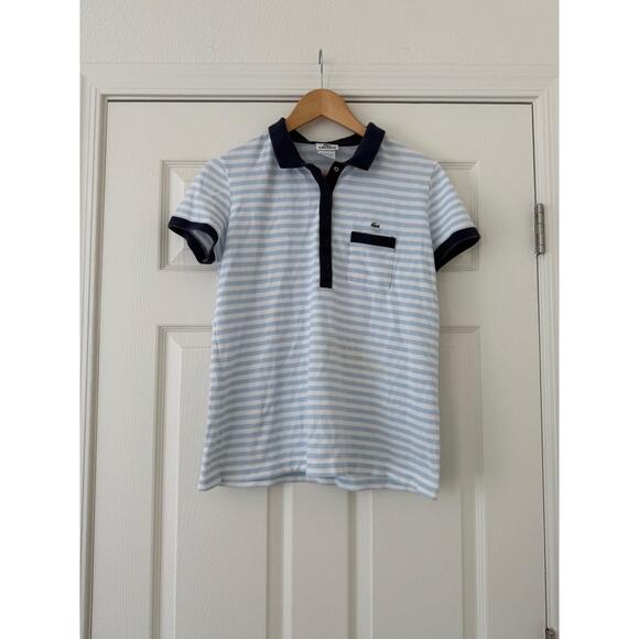 Lacoste Stripe Polo Shirt Womens size 44 small flaw - Picture 1 of 5